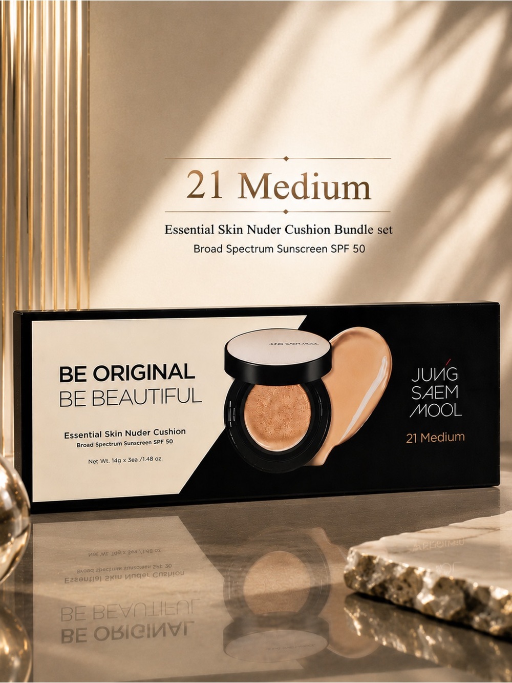 JUNG SAEM MOOL Essential Skin Nuder Cushion Bundle Set – 21 Medium